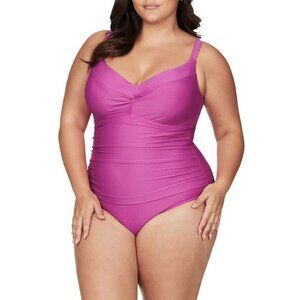 NEW Artesands Serenade Monet One-Piece Underwire Swimsuit in Pink Sz. 16